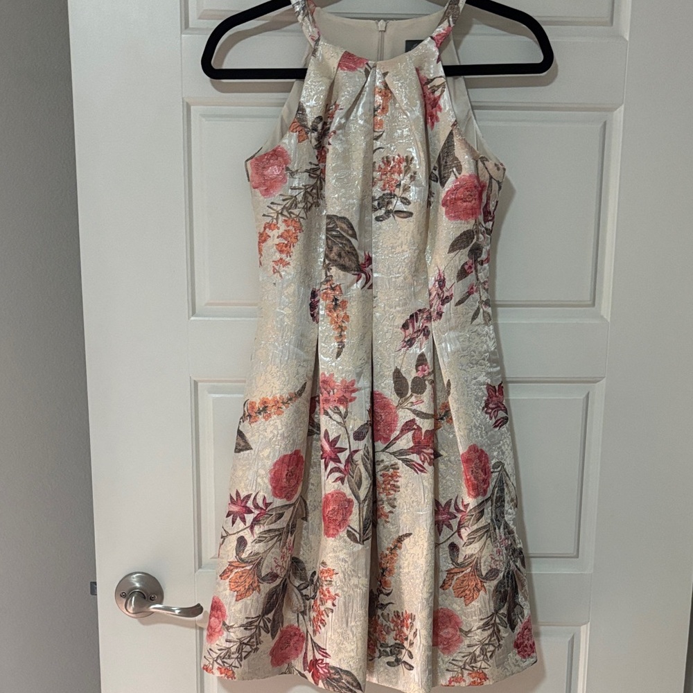 Floral Dress with Pink and Cream Accents